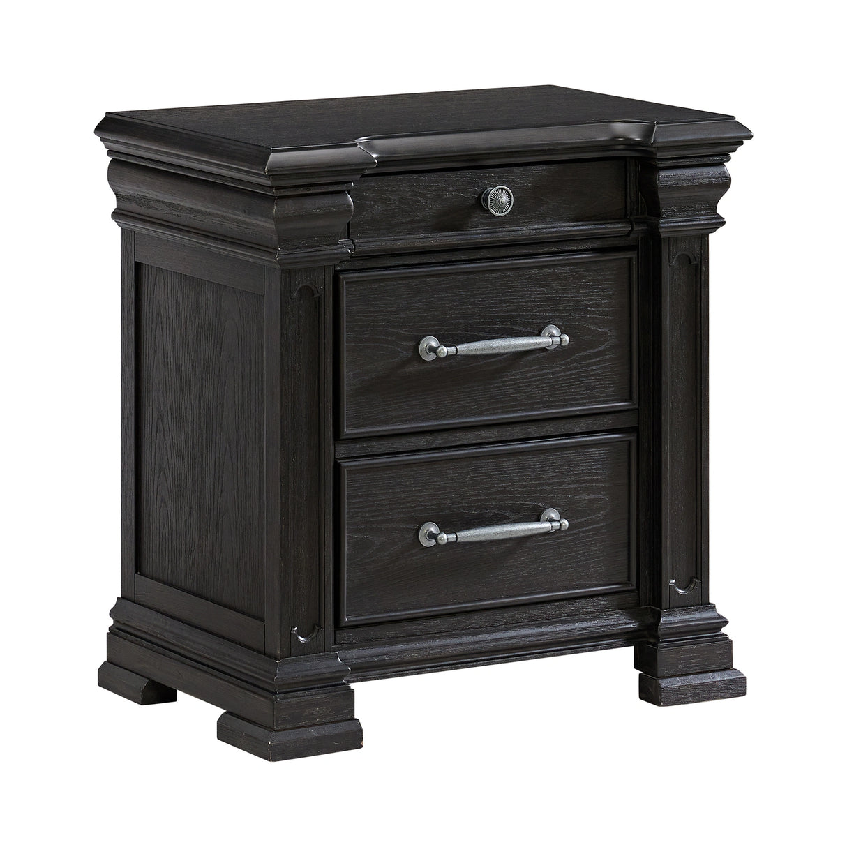 Kings Court 3-Drawer Nightstand (Sliding Top)