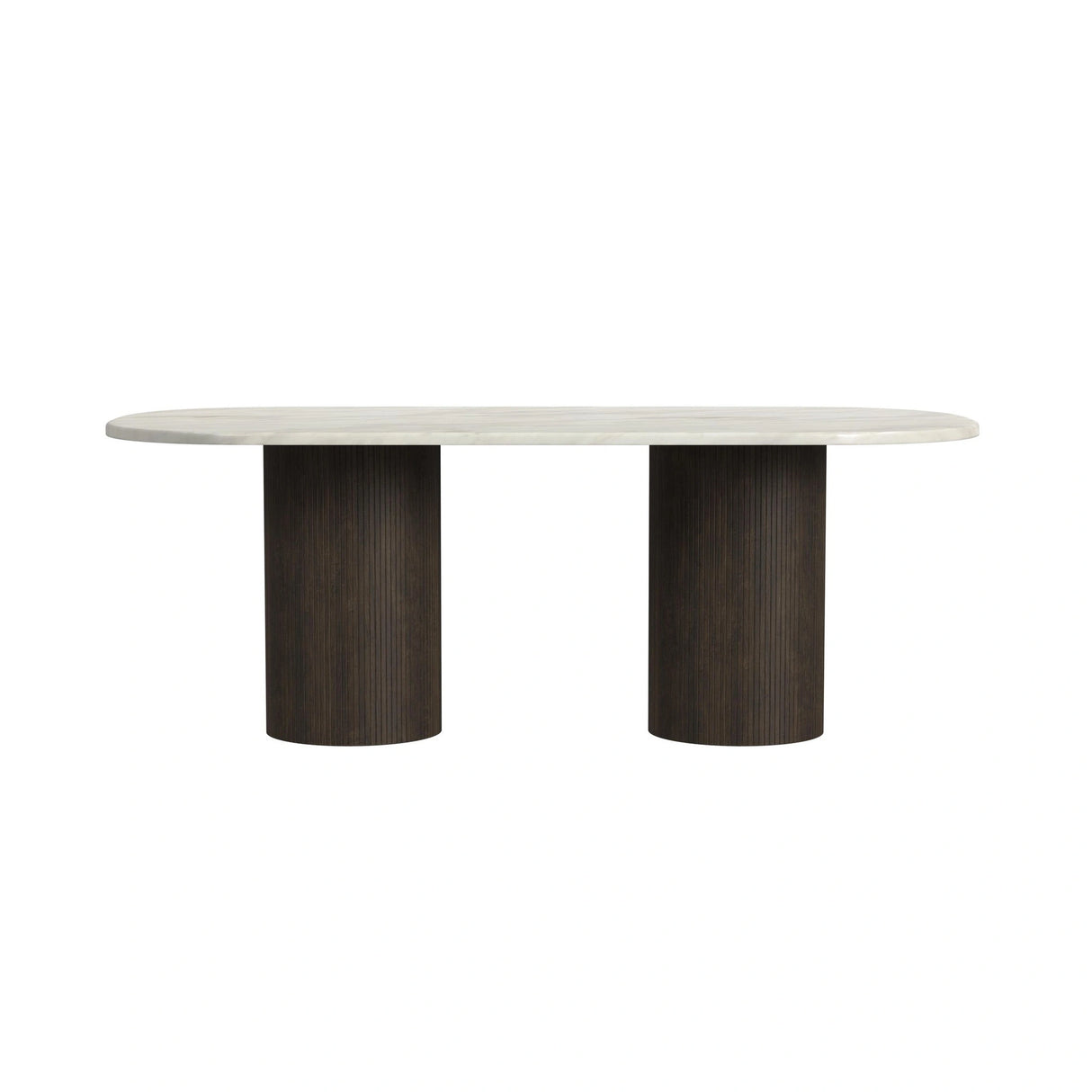 Sylvie Oval Dining Table with White Faux Marble Top