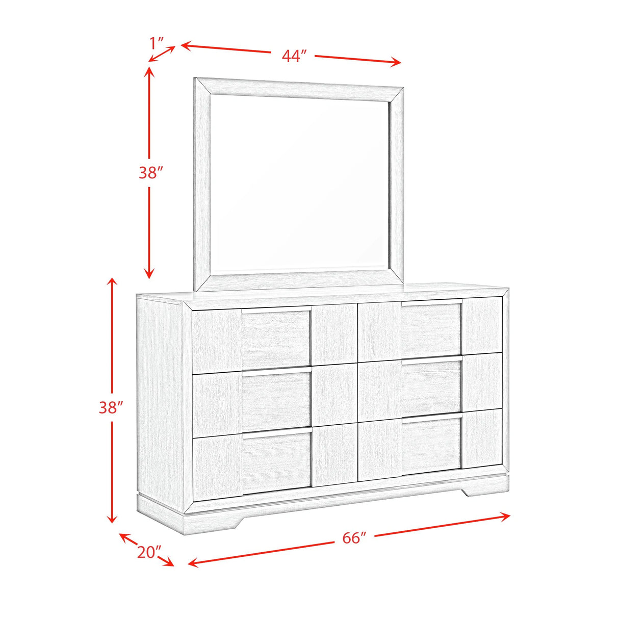 Kelis Panel Bedroom Set with LED