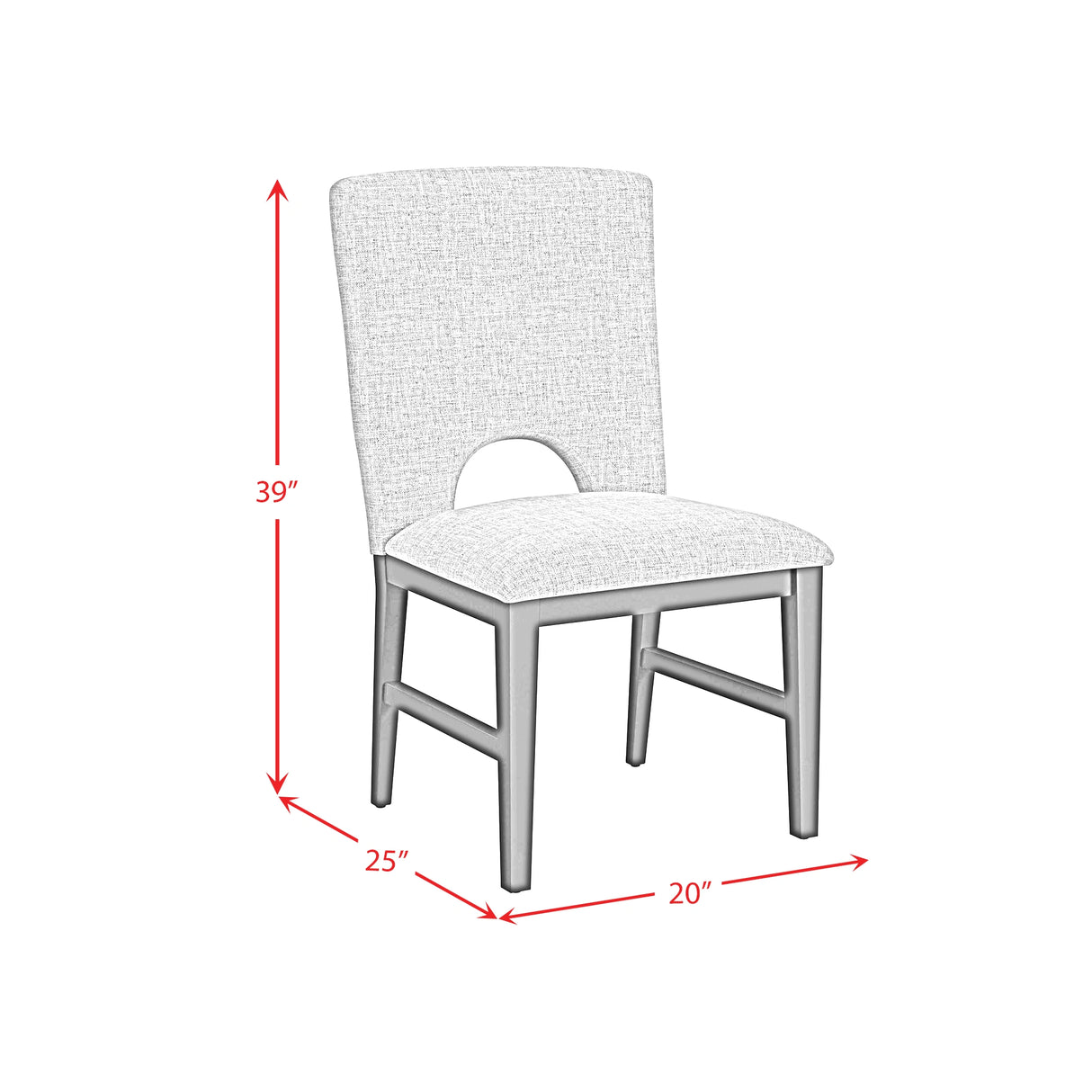 Oregon Side Chair with Grey Fabric in Black (2 Per Carton)