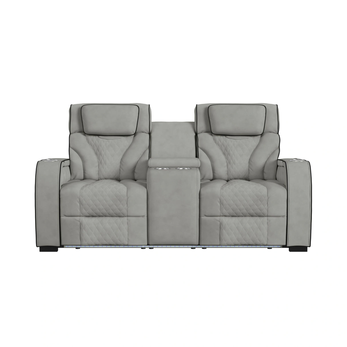 Blitz Motion Loveseat with Console, and LED