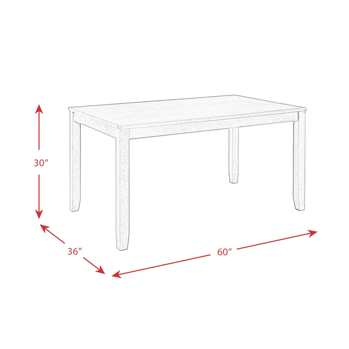 Brock 60"" 7 Pc Dining Set