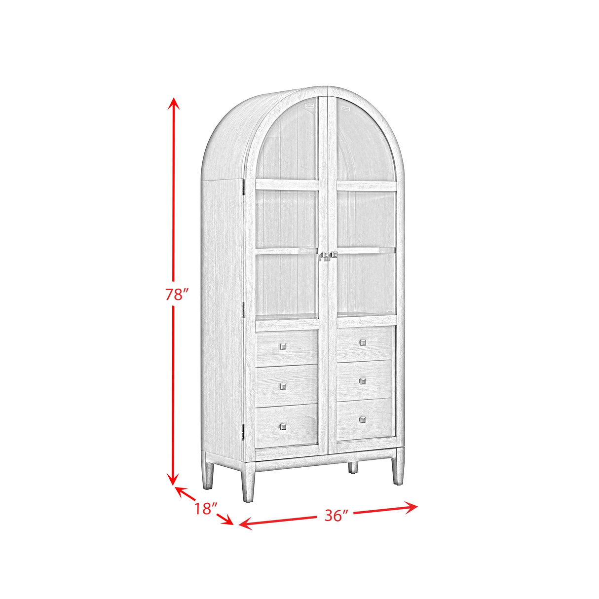 Portico Display Cabinet in Brown Oak