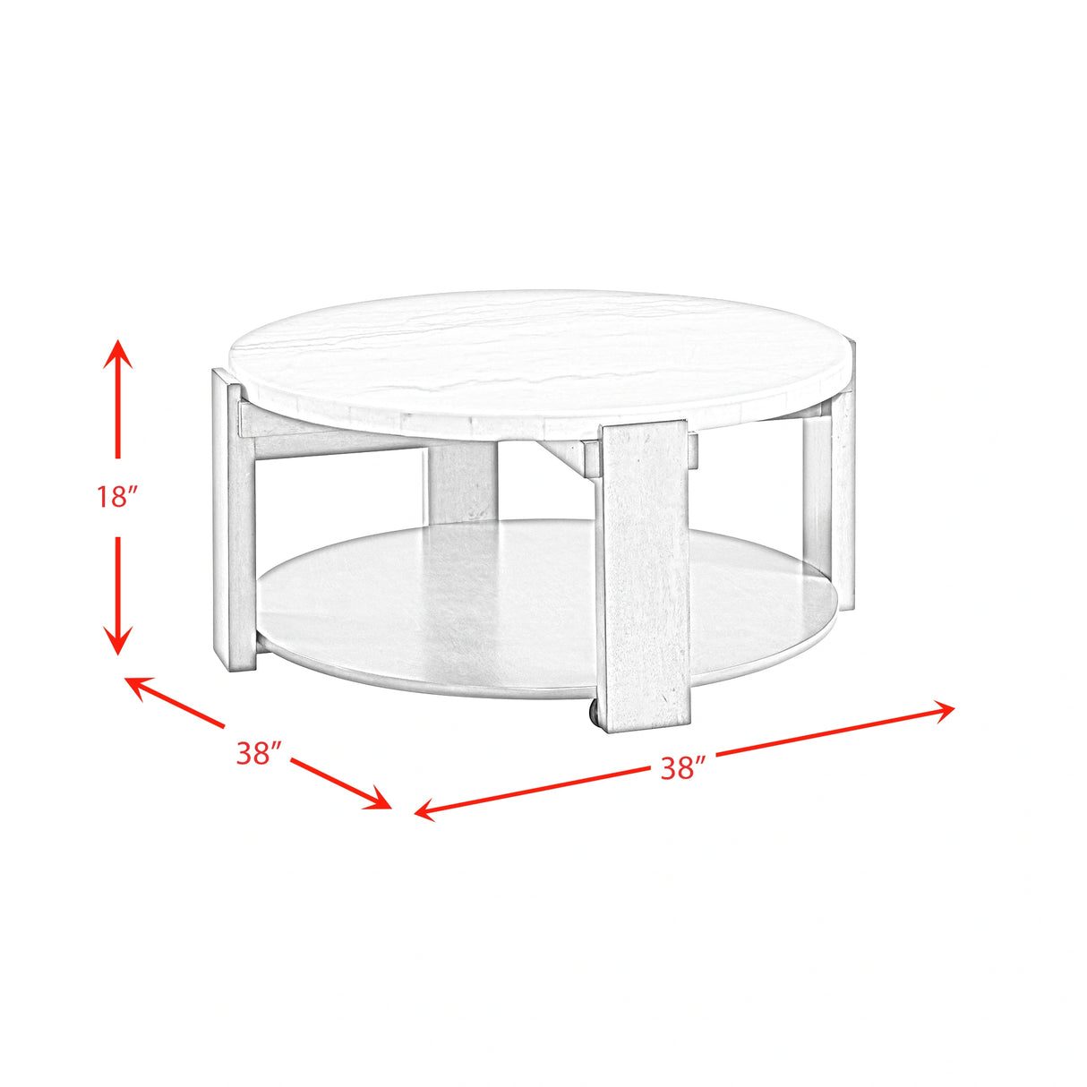 Rosamel Round Coffee Table in Ash Brown