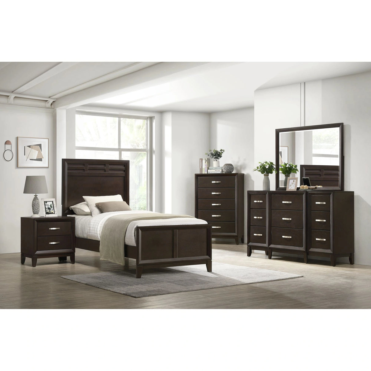 Beaumont Dresser & Mirror in Merlot