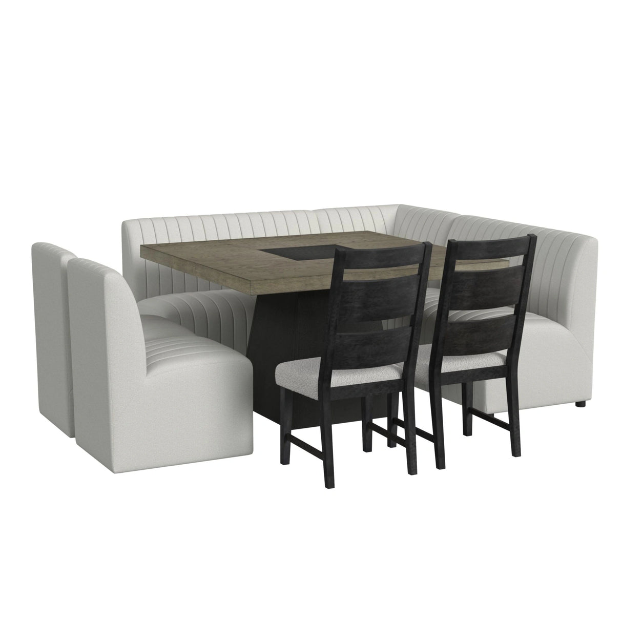 Jemma Square Table w/ Grey Top & Dark Espresso Base