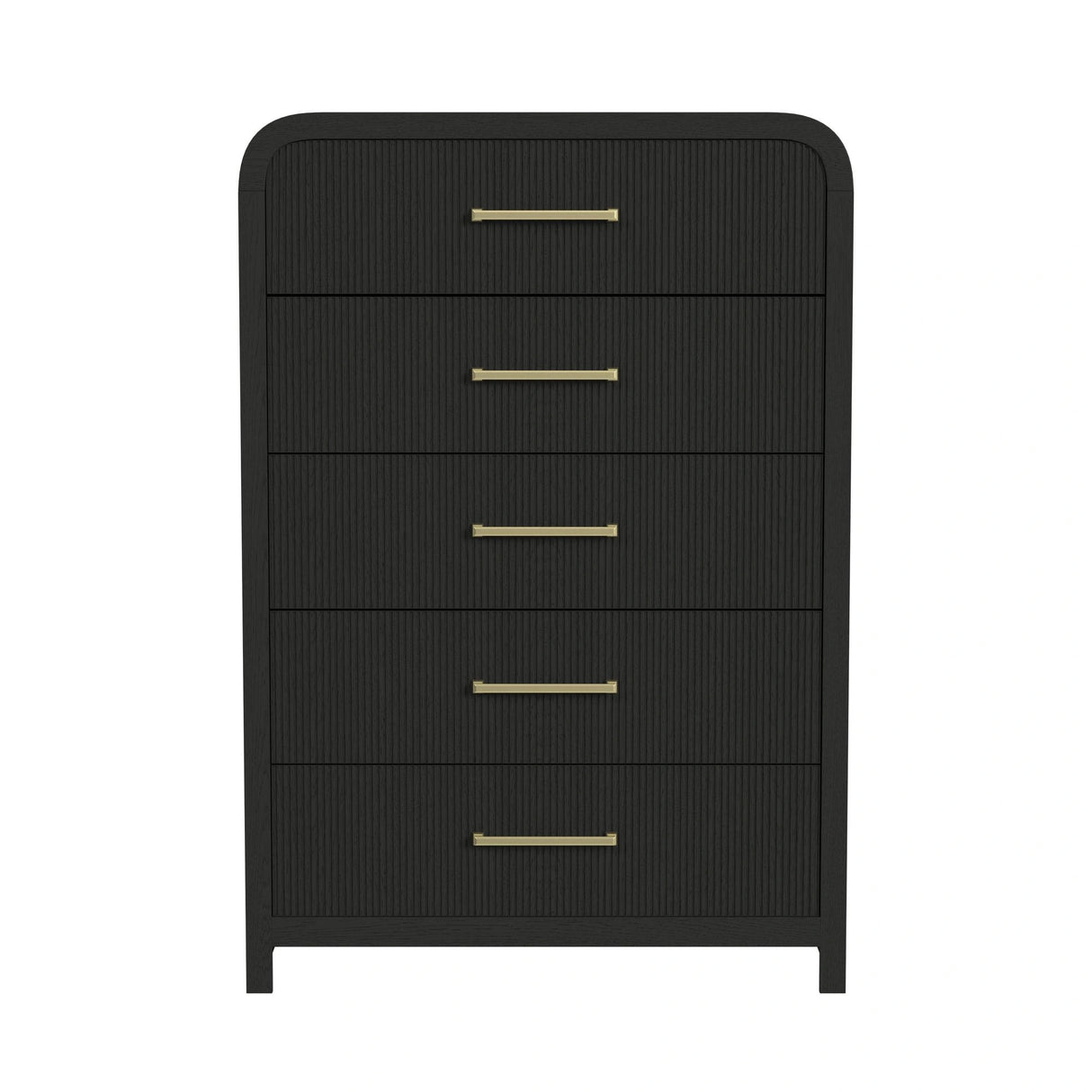 Ridgemont 5-Drawer Chest in Black with Grain