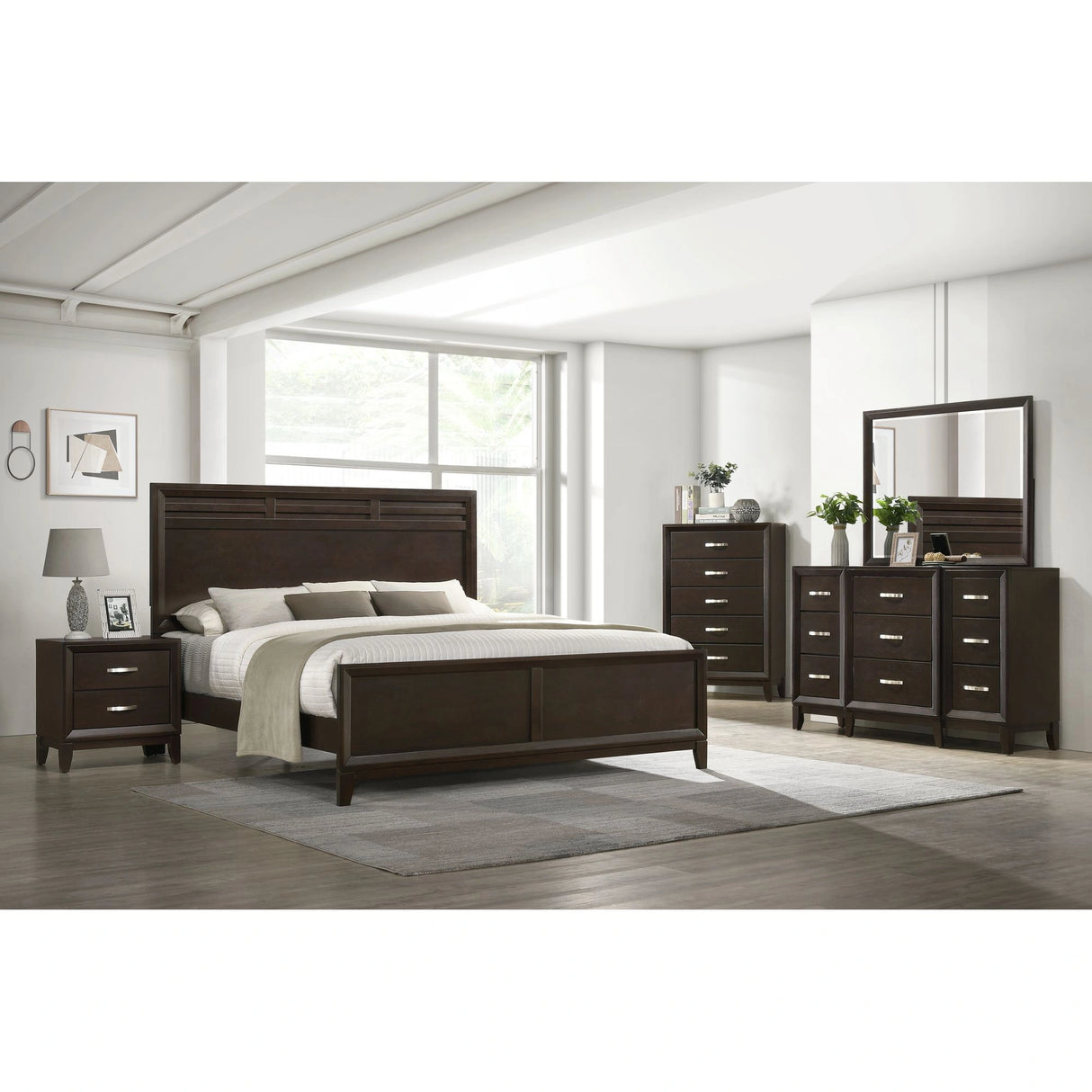 Beaumont Dresser & Mirror in Merlot
