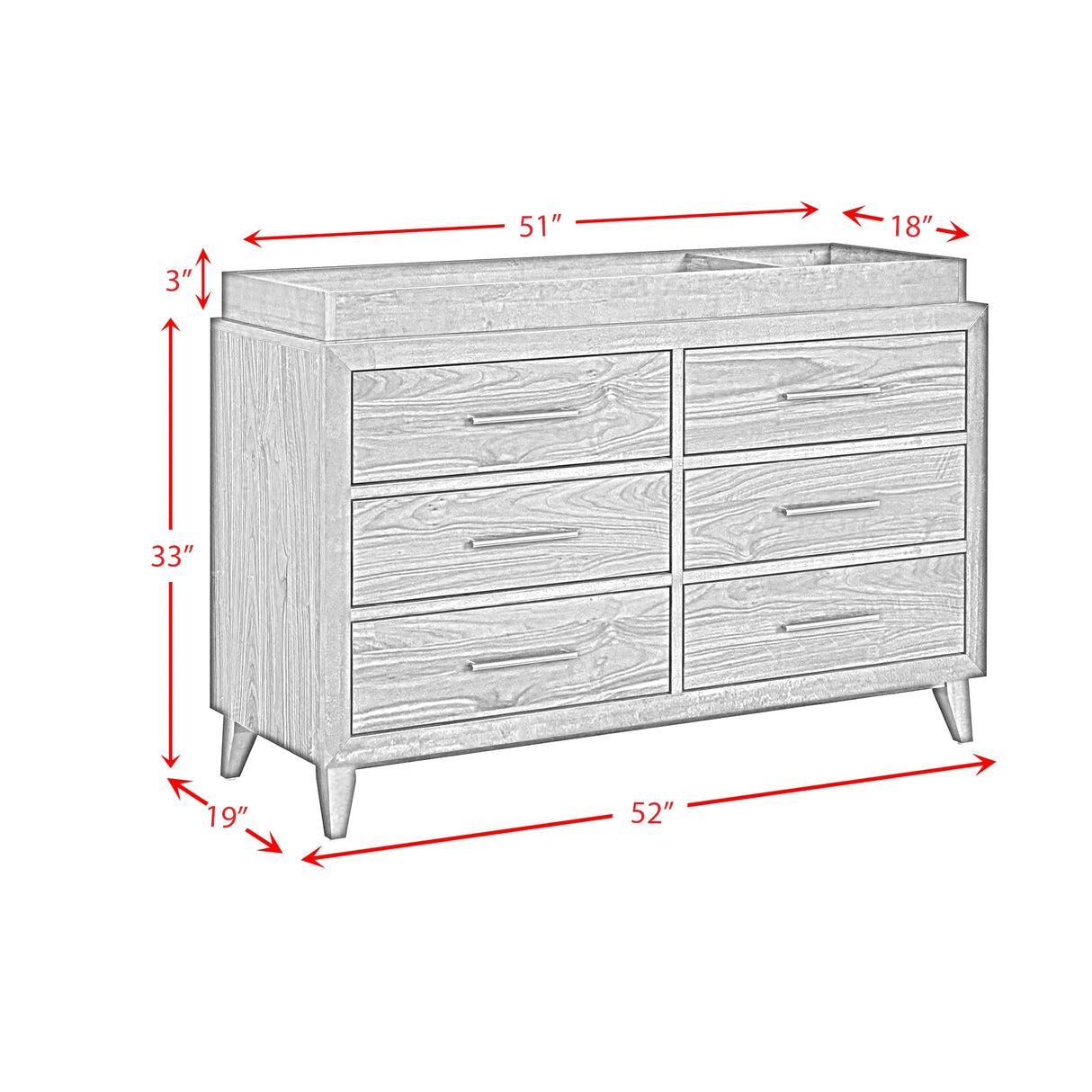 Malia Dresser and Topper in Walnut