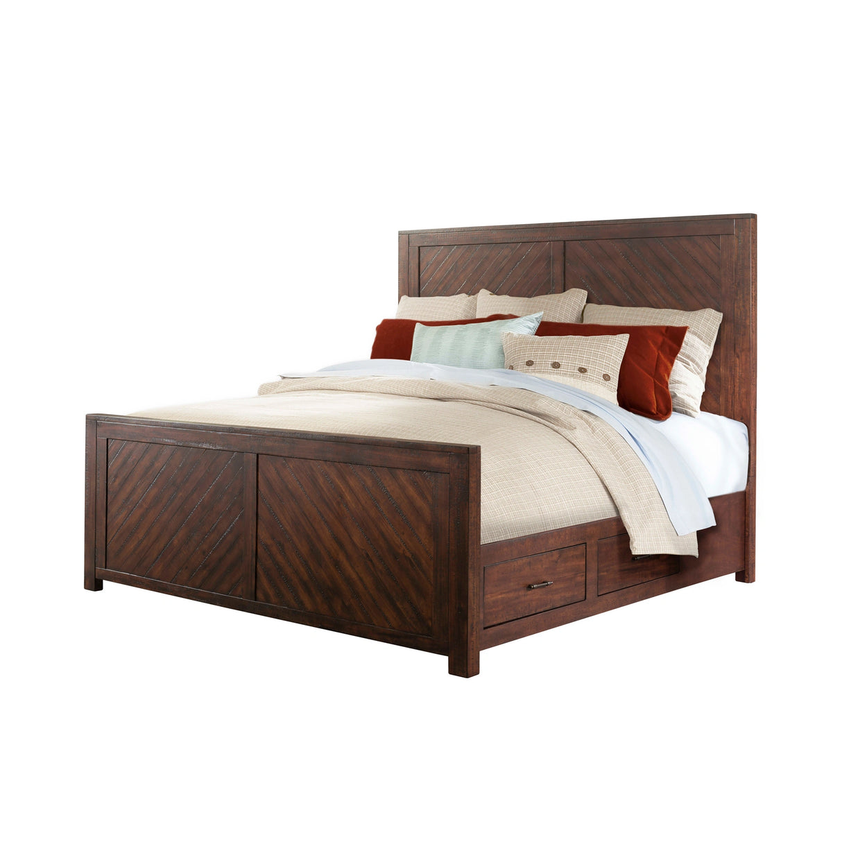 Jax Platform Storage Bed in Cherry