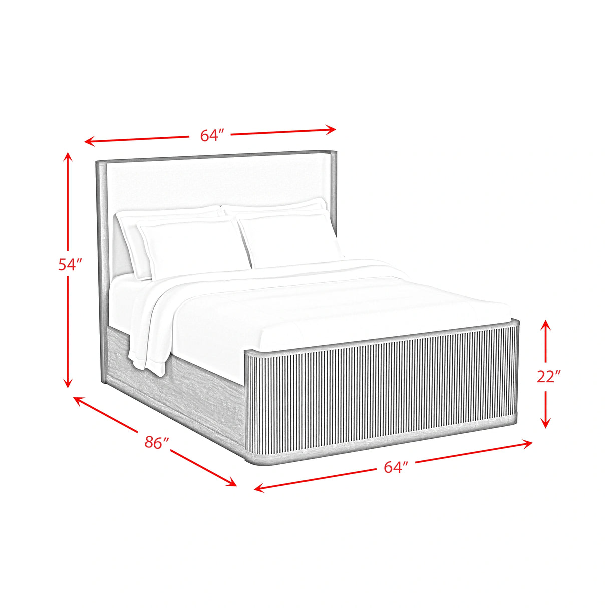 Sylvie UPH Bedroom Set with 2 Nightstands