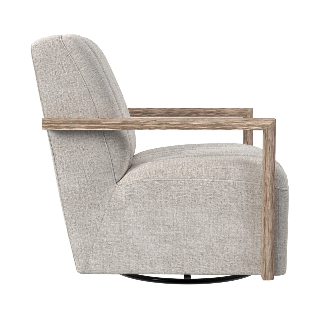 Blaze Swivel Chair in Laurence Cream with Natural Arm