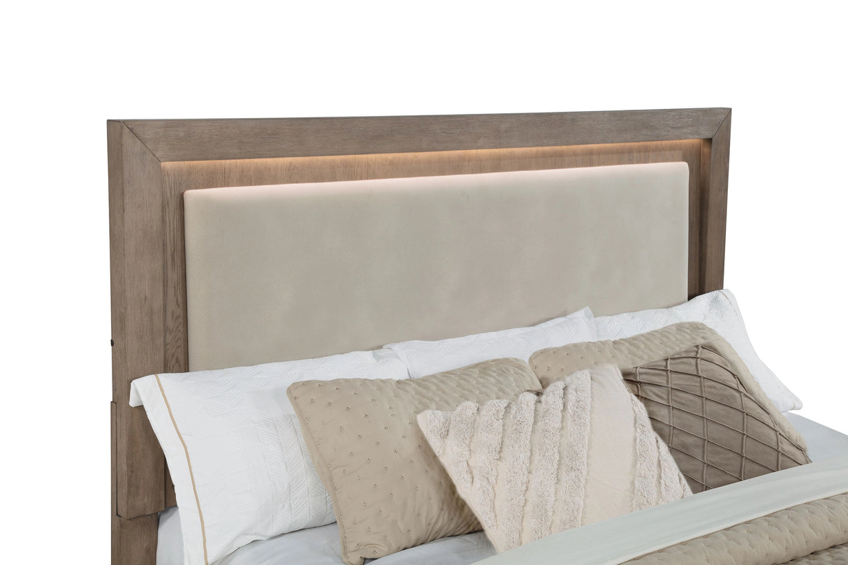 Kenora Panel Platform Storage Bed with LED Lighting