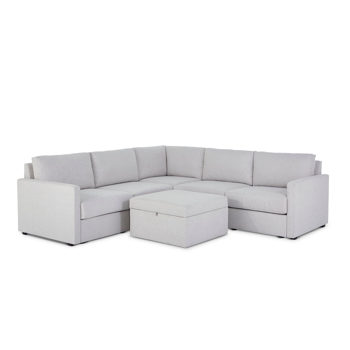 Flex 5-Seat Sectional with Narrow Arm and Storage Ottoman - 5000003371