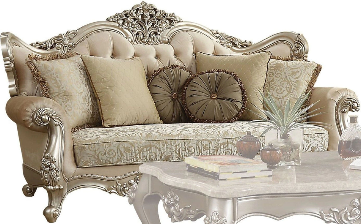 Acme Furniture Bently Sofa with 7 Pillows in Champagne 50660