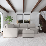 Flex 4-Seat Sectional with Narrow Arm and Ottoman