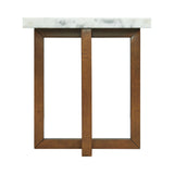 Morris End Table in Espresso W/White Marble Top (3A Packing)