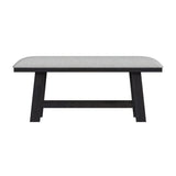 Transcend Bench with Light Grey Fabric in Charcoal