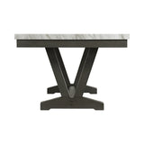 Everdeen Dining Table w/ White Faux Marble Top in Charcoal