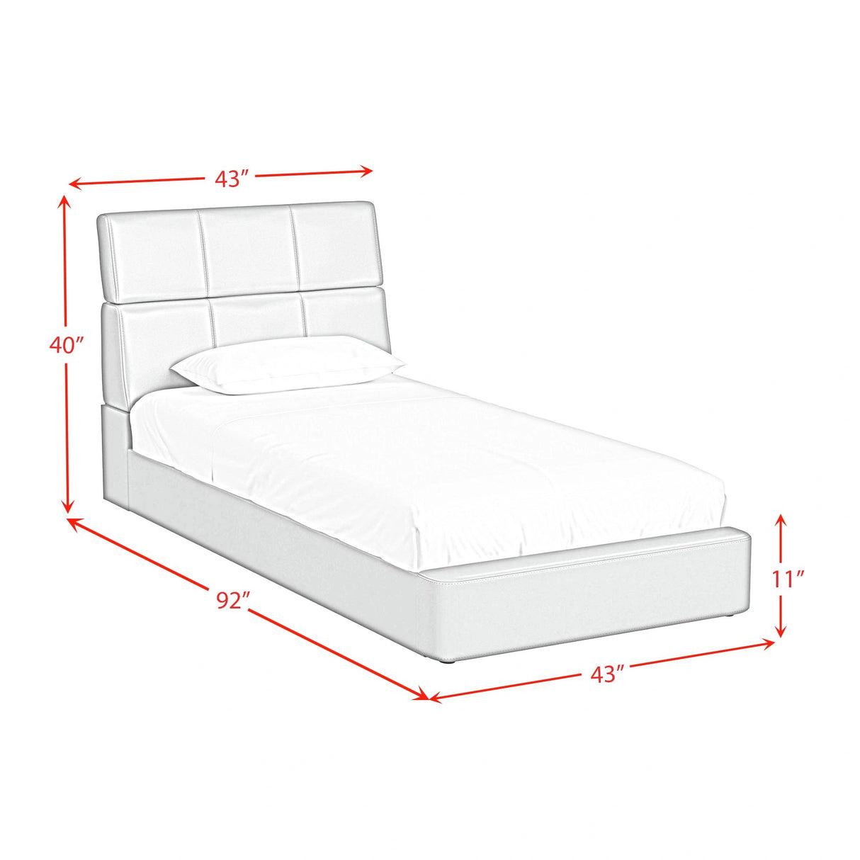 Valari Bed in Grey PU