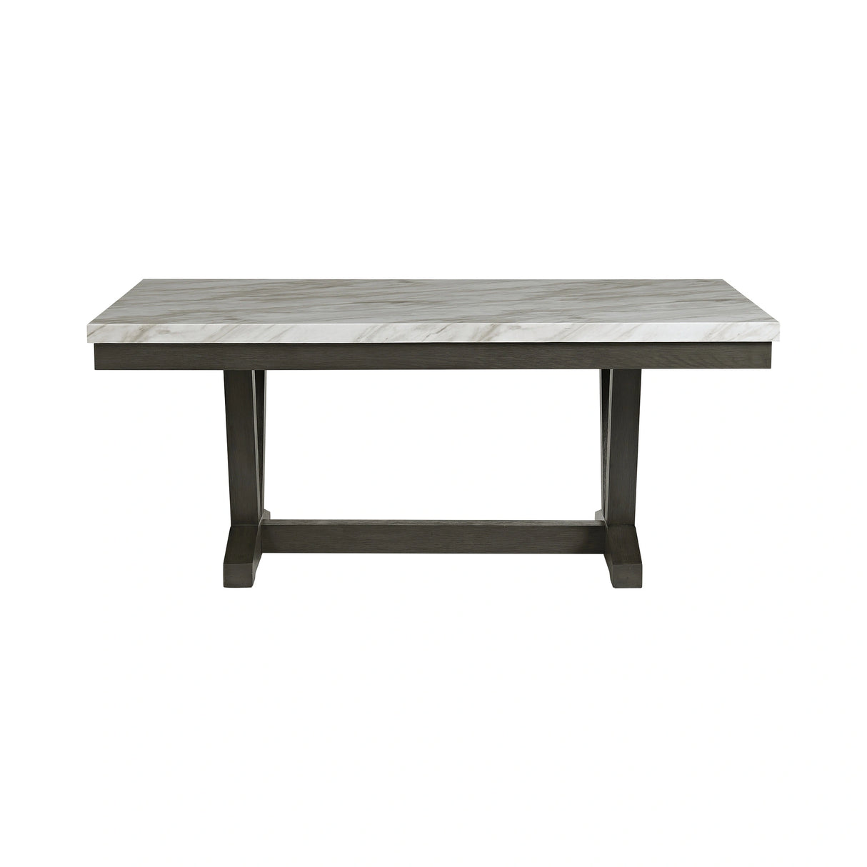 Everdeen Dining Table w/ White Faux Marble Top in Charcoal