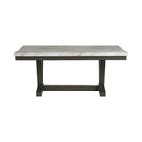 Everdeen Dining Table w/ White Faux Marble Top in Charcoal