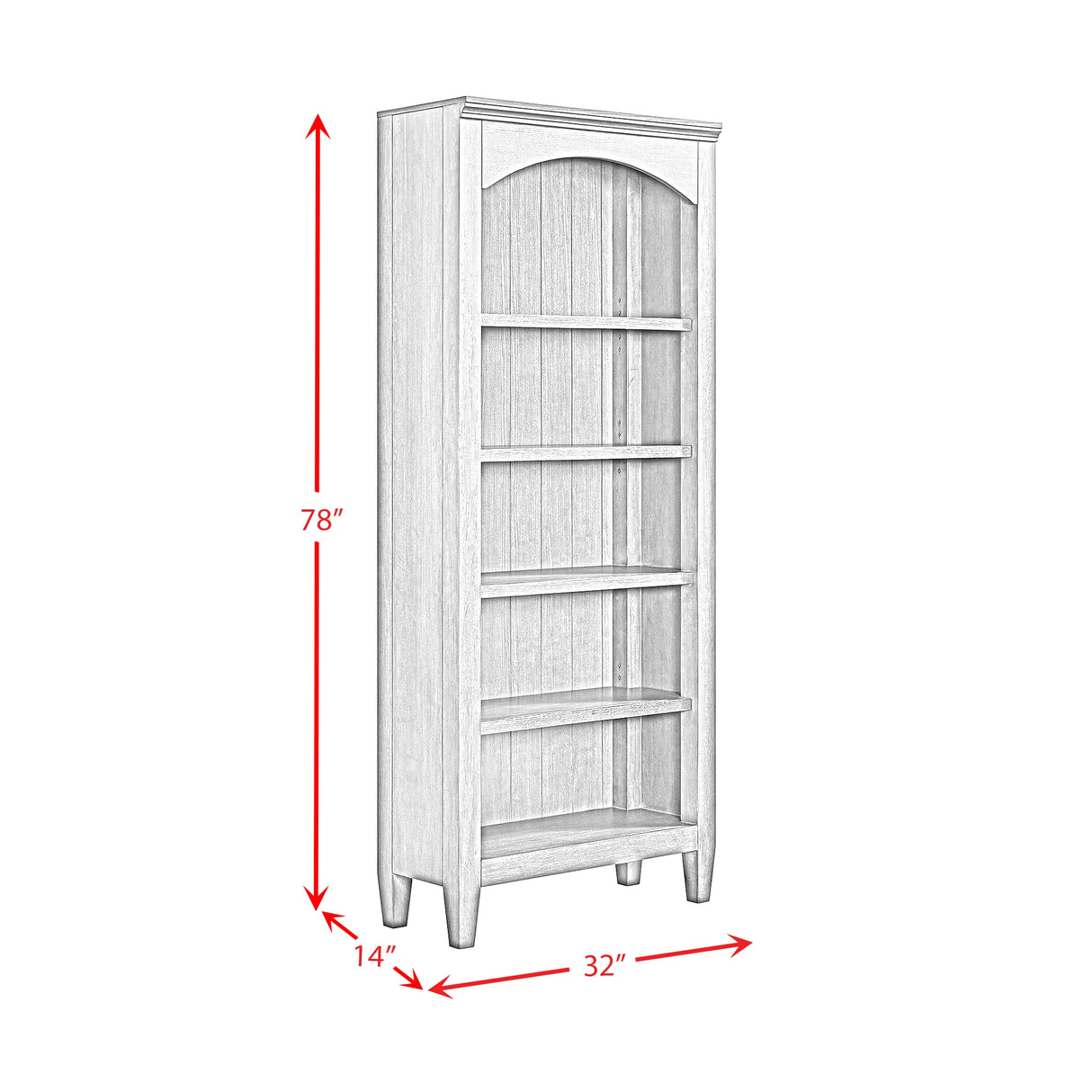 Portico Open Bookcase in Brown Oak