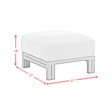 Playa Ottoman - Dark Grey and Olefin Beige