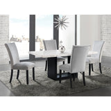 Valentino White 5PC Dining Set-Table & Four Chairs