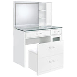 Flora Makeup Vanity Table with LED Mirror and Stool
