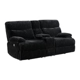 Admiral Loveseat with Console in Masis Black