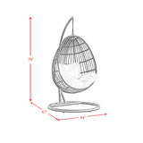 Playa Swing Egg Chair with Base and Pillar - Dark Grey and Olefin Beige