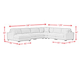 Arizona 6PC Sectional Set with LHF Chaise in Steno Black