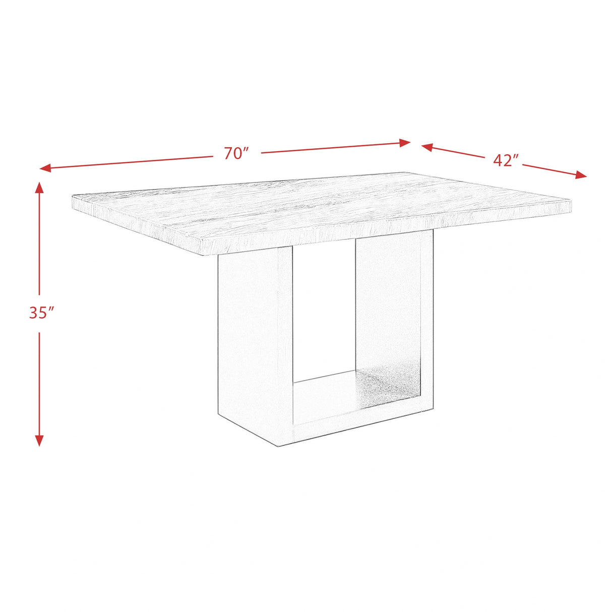 Valentino White 5PC Dining Set-Table & Four Chairs