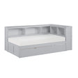 Orion-(4) Twin Bookcase Corner Platform Bed with Twin Trundle image