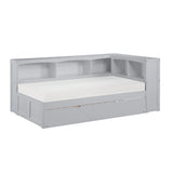 Orion-(4) Twin Bookcase Corner Platform Bed with Twin Trundle image