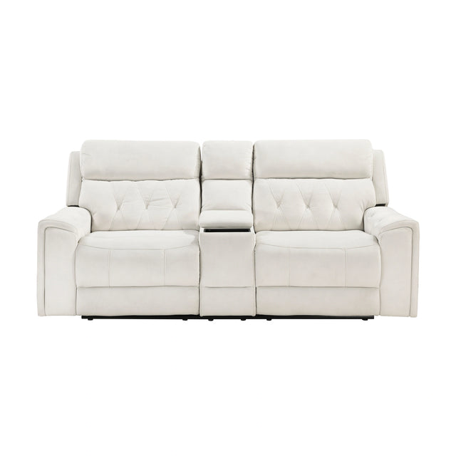 Celeste-Power Double Reclining Love Seat with Center Console, Power Headrests, Hidden Arms Cup Holders, Charging Ports and Wireless Charger image