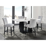 Valentino White 5PC Dining Set-Table & Four Chairs