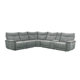 Tesoro-(6)6-Piece Modular Power Reclining Sectional with Power Headrests and USB Ports image