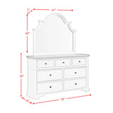 Eastwood Youth Dresser and Mirror Set in Brown and Off-White