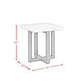 Morris End Table in Espresso W/White Marble Top (3A Packing)