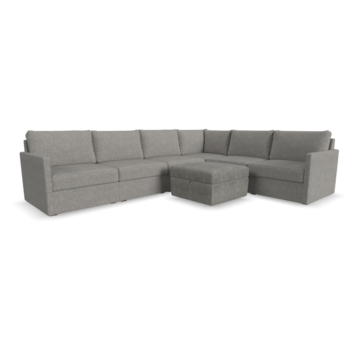 Flex 6-Seat Sectional with Narrow Arm and Storage Ottoman - 5000003380