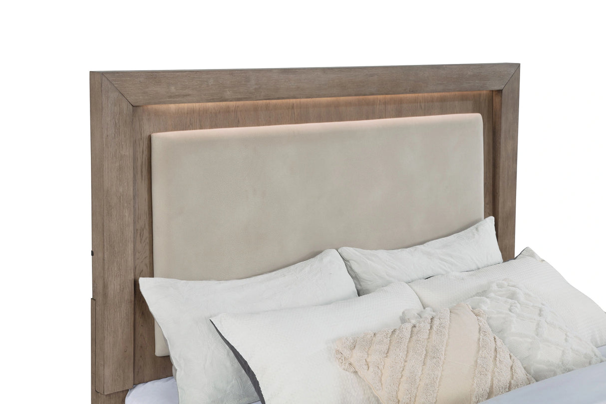 Kenora Panel Platform Storage Bed with LED Lighting