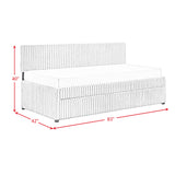 Arden Twin Daybed with Trundle in Corduroy Beige