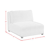 Zandara Modular Armless Chair - Olefin Beige