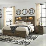 Bailey Bookcase Panel Bedroom Set with 2 Nightstands