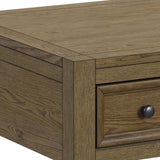 Heritage & Home Square Coffee Table with Casters in Oak Brown
