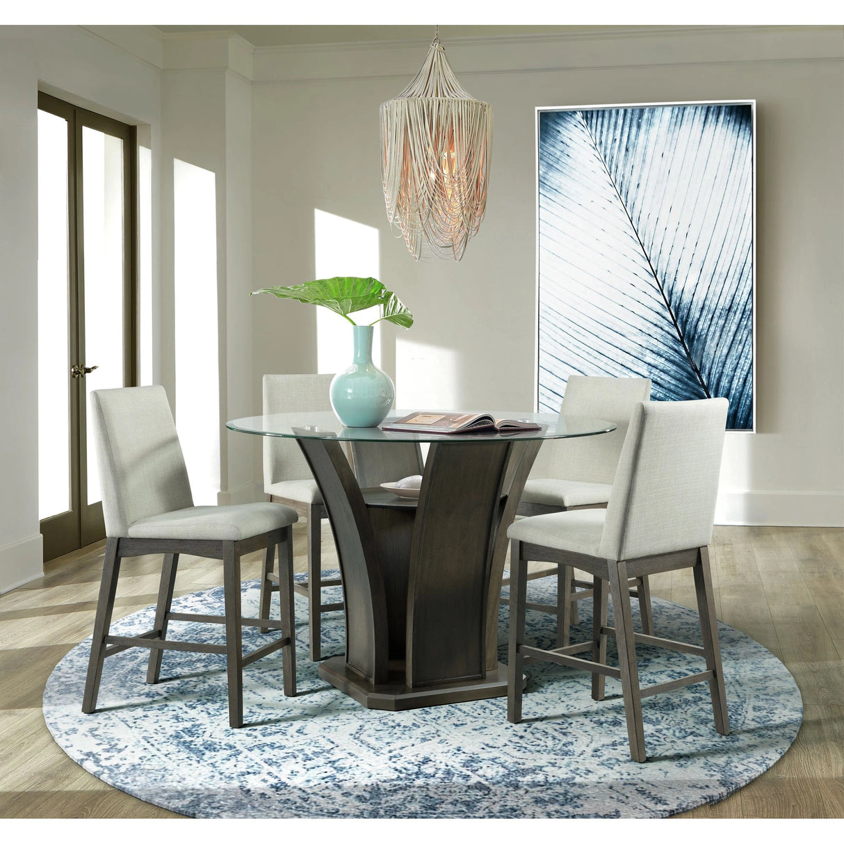 Dapper Round Counter Height Dining Table in Walnut