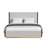 Brisbane UPH Bed with Boucle Beige and LED