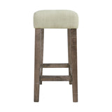 Oak Lawn Grey Bar Table Single Pack (Table + 3 Tan Fabric Stools)